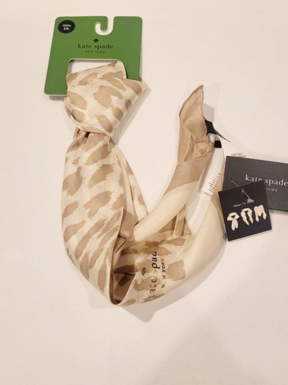 Kate Spade NWT Silk Scarf In A Modern Leopard Print NWT